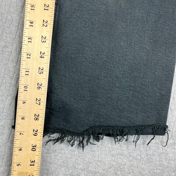 ZARA baggy wide leg dress Black jeans Women 0/22X29 high-rise Raw Hem Denim - Picture 5 of 8